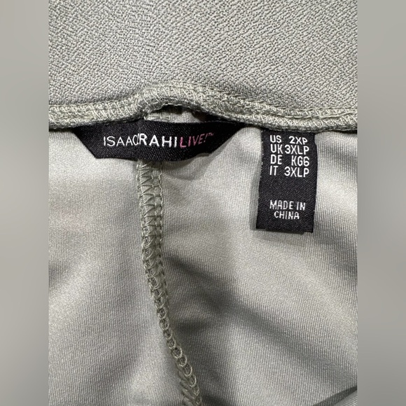 Isaac Mizrahi 2X Petite Pebble Knit Overlapping Wide Leg Pant Deep Olive NWD - Picture 6 of 10